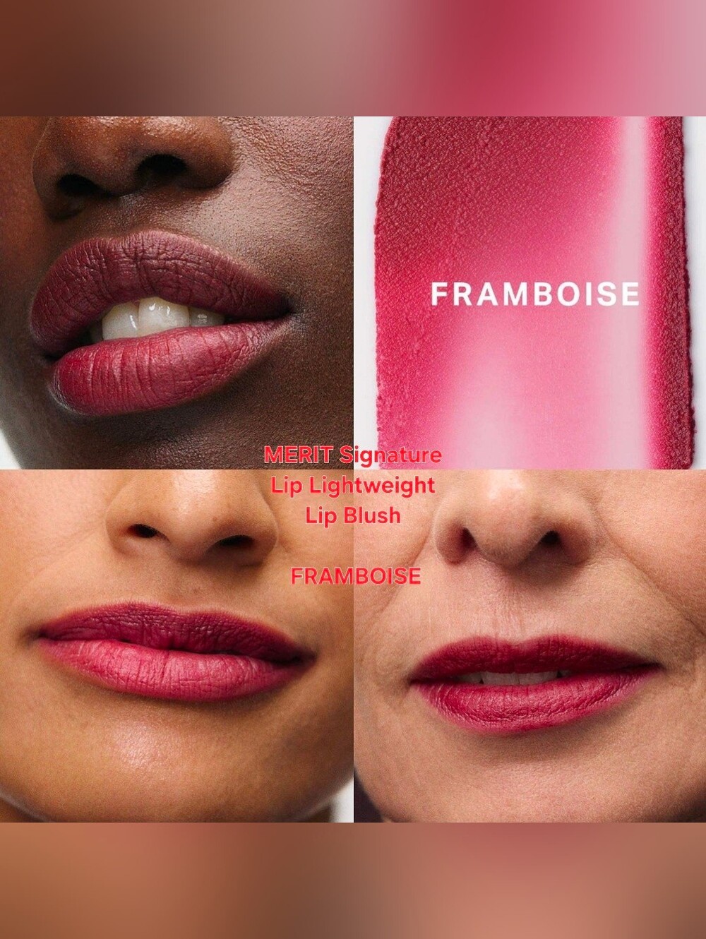 MERIT Signature Lip Lightweight Lip Blush FRAMBOISE - Picture 2 of 8